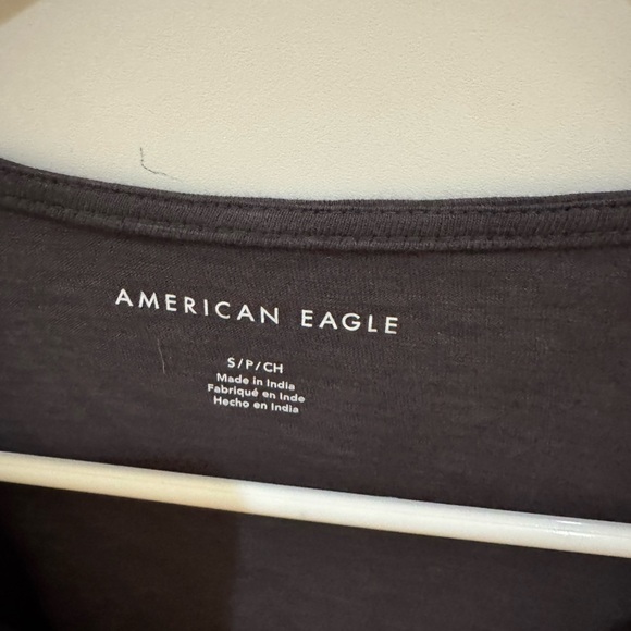 American Eagle Outfitters Charcoal Lace-Up Blouse - Picture 5 of 9